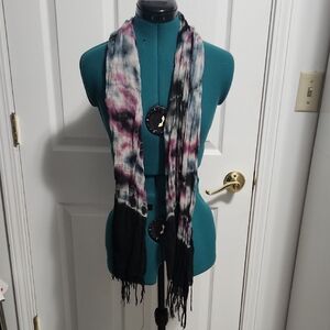 Chic Multicolor Tie-Dye Scarf